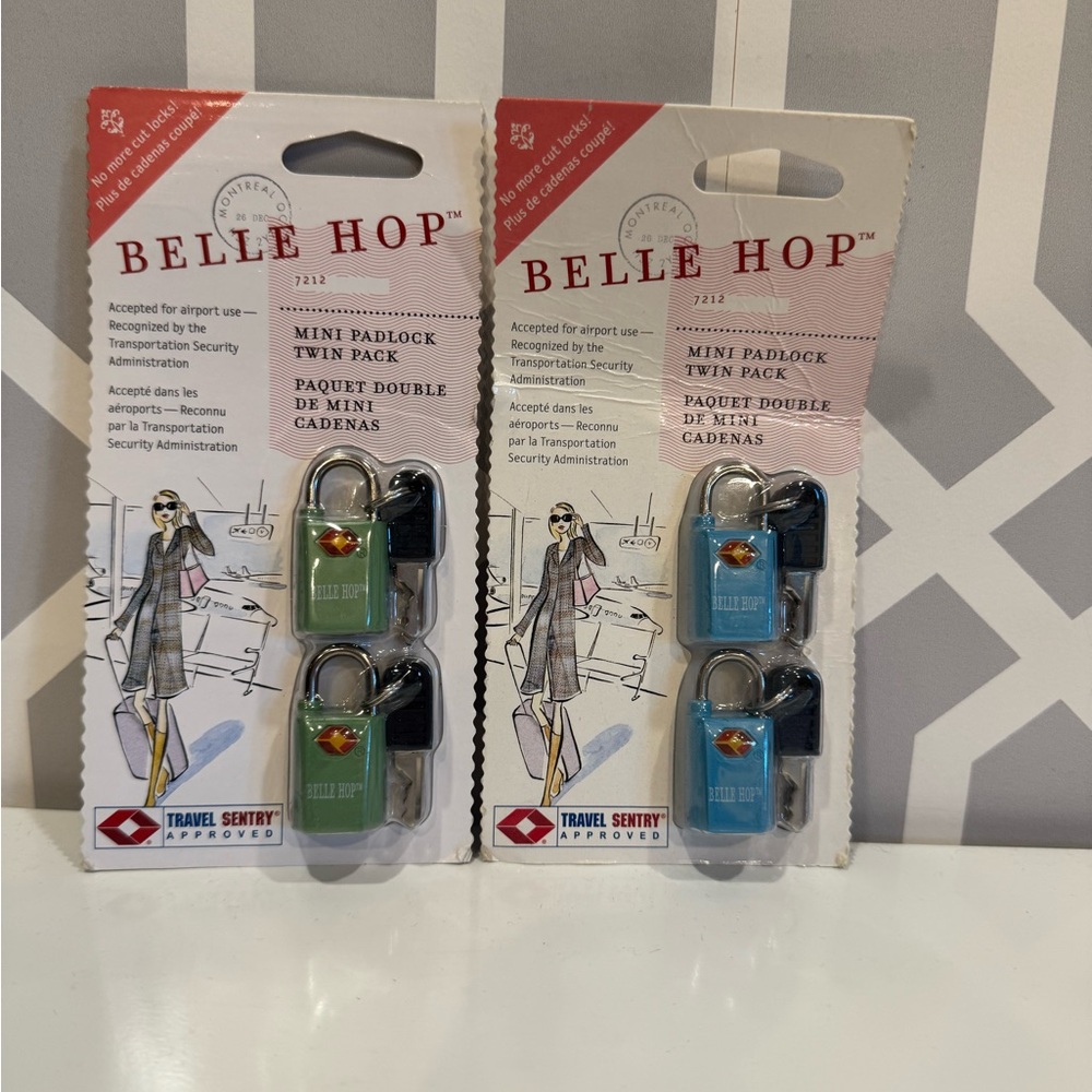 Brand New Mini Padlock Twin Pack - Green and Blue